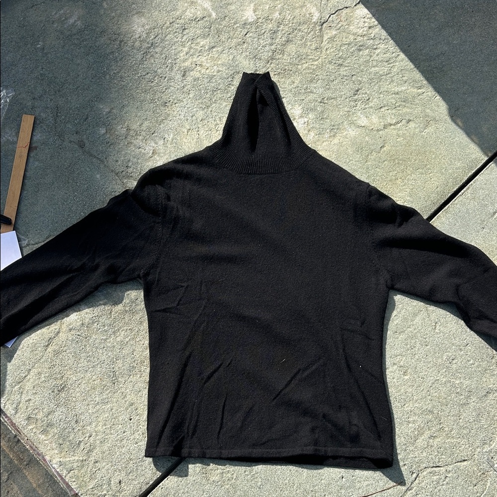 Black Turtleneck Cashmere Sweater